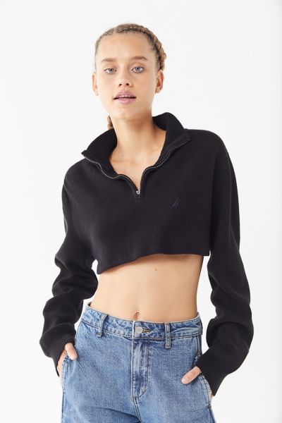 quarter zip cropped sweater