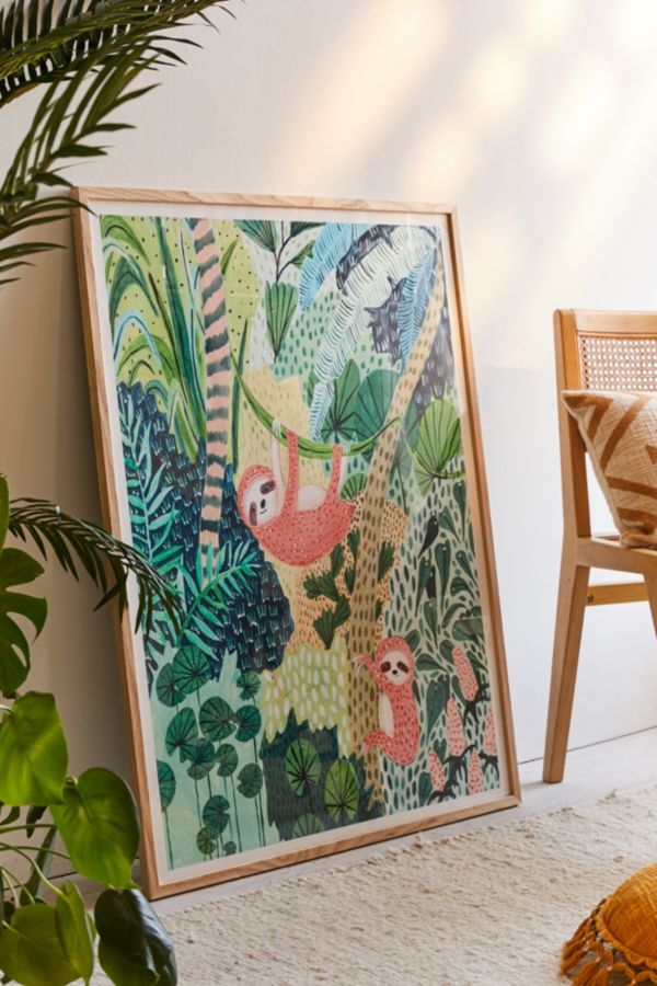 Slide View: 1: Ambers Textiles Jungle Sloth Art Print