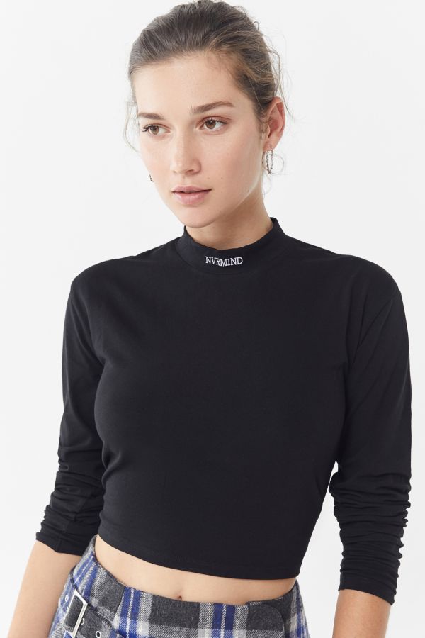 NVRMIND Mock-Neck Cropped Top | Urban Outfitters