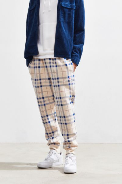 Plaid Reverse Weave Jogger Pant 