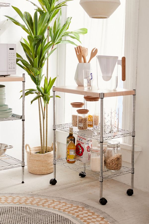 Slide View: 1: Erin Metal Kitchen Cart