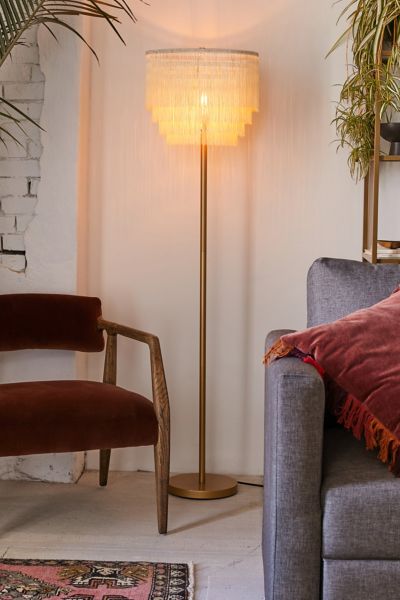 fringed floor lamp