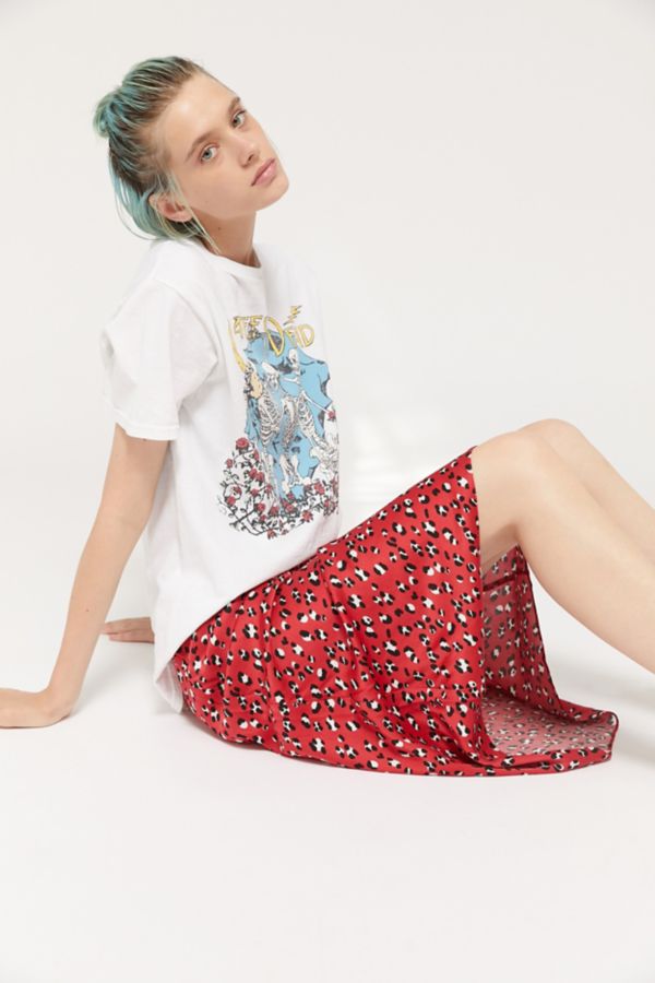 urban outfitters satin midi skirt