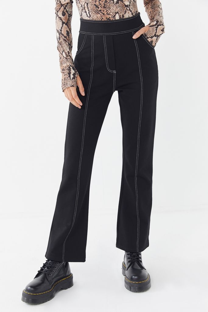UO Izzy Contrast Stitch Kick Flare Pant | Urban Outfitters
