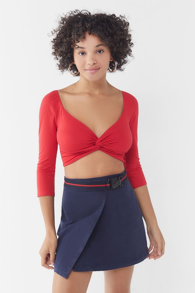 UO TwistFront Cropped Top Urban Outfitters Canada
