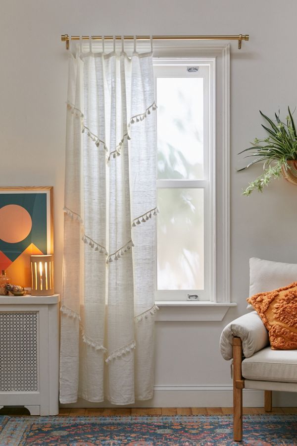 Slide View: 1: Greta Fringed Window Panel