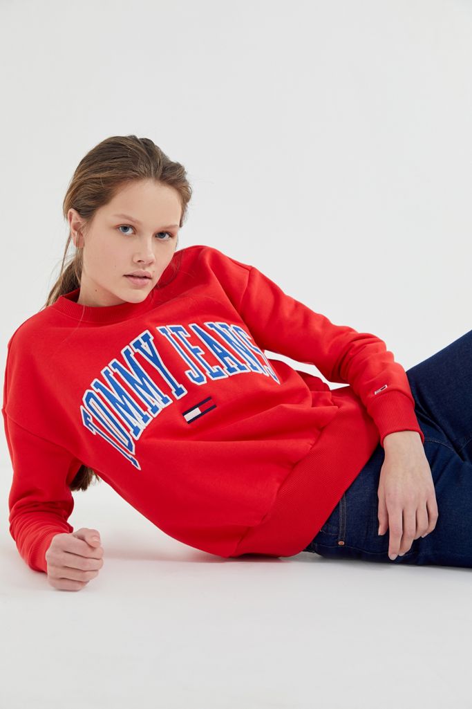 tommy jeans collegiate crew neck sweatshirt