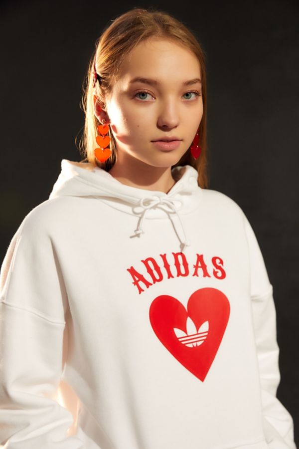 adidas Heart Hoodie Sweatshirt | Urban Outfitters