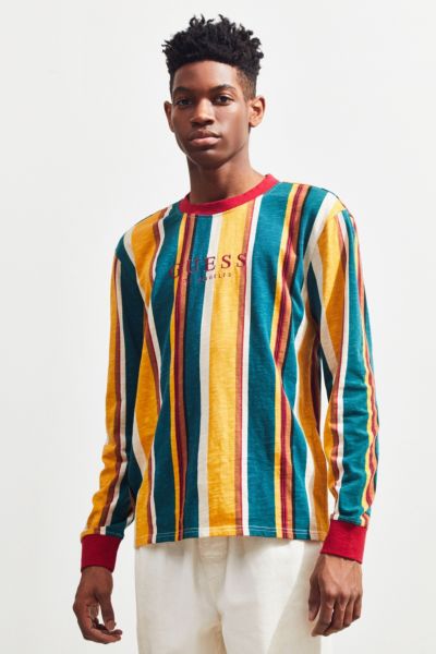 guess sayer stripe long sleeve tee