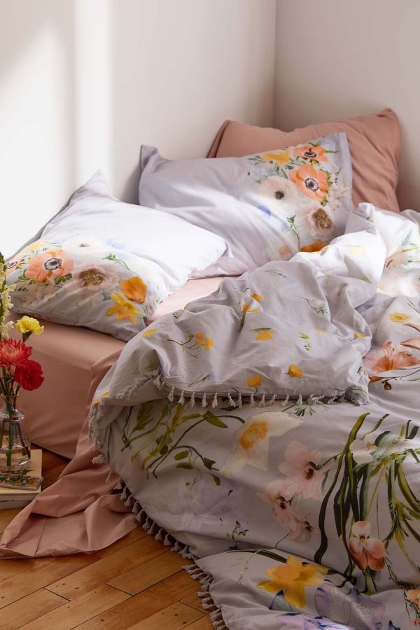 Phoebe Floral Tassel Duvet Cover Urban Outfitters