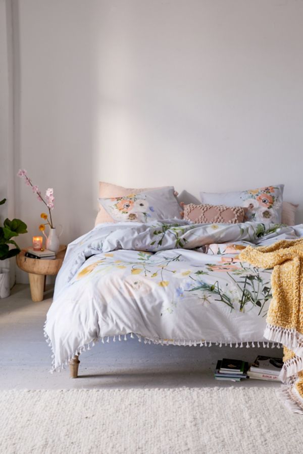 Phoebe Floral Tassel Duvet Cover Urban Outfitters