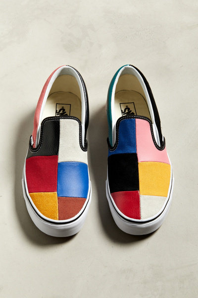 patchwork slip on vans