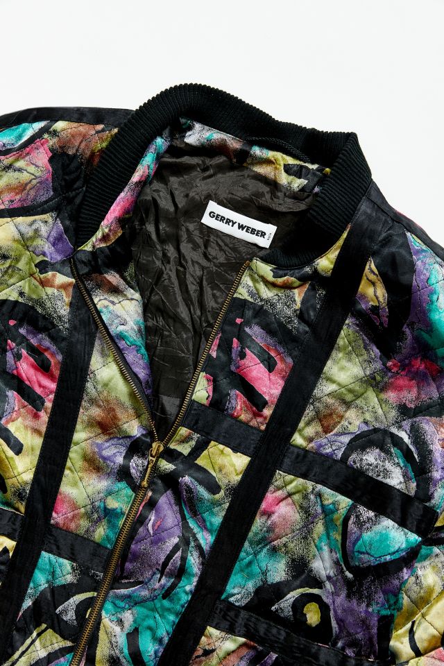 Vintage ‘90s Watercolor Pattern Bomber Jacket | Urban Outfitters