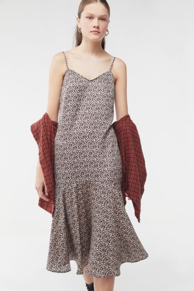 urban outfitters polka dot midi dress