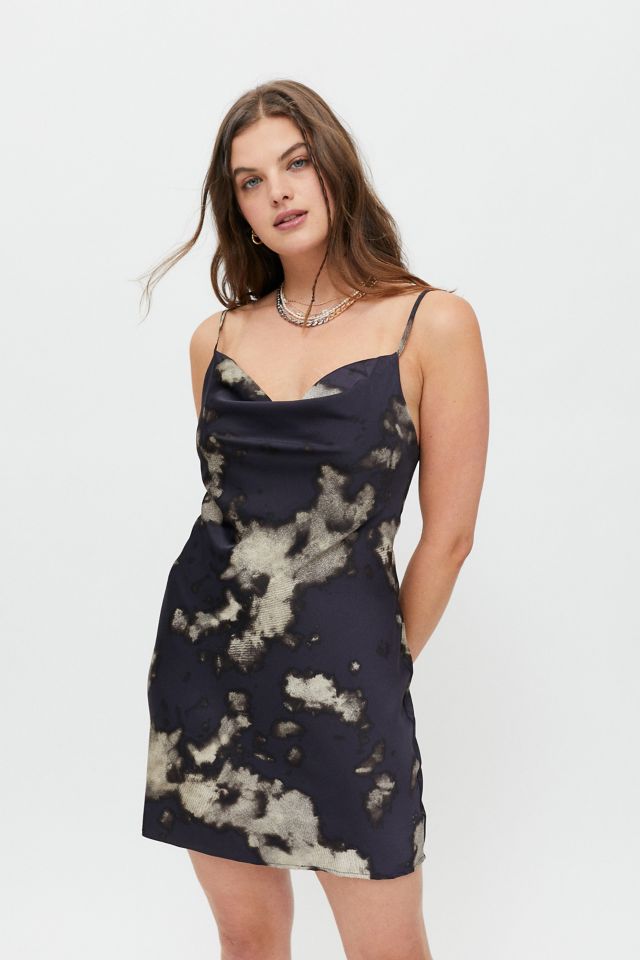 Uo Mallory Cowl Neck Satin Slip Dress Urban Outfitters 