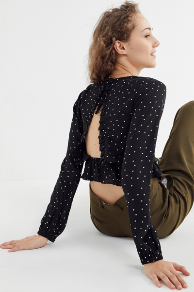 uo francesca open back cropped top