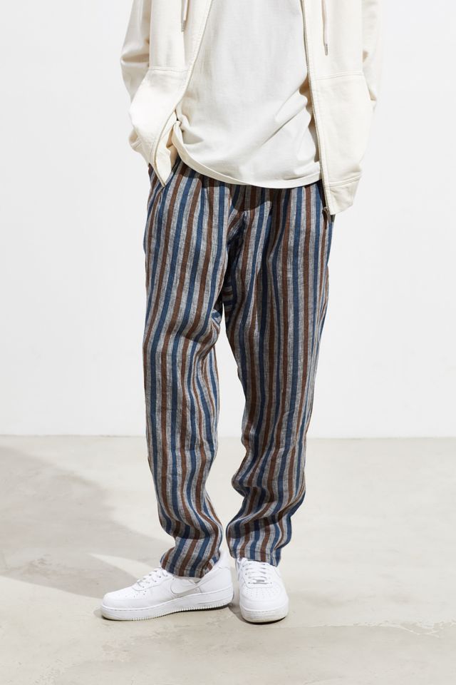 Monitaly Linen Stripe Drop Pant | Urban Outfitters