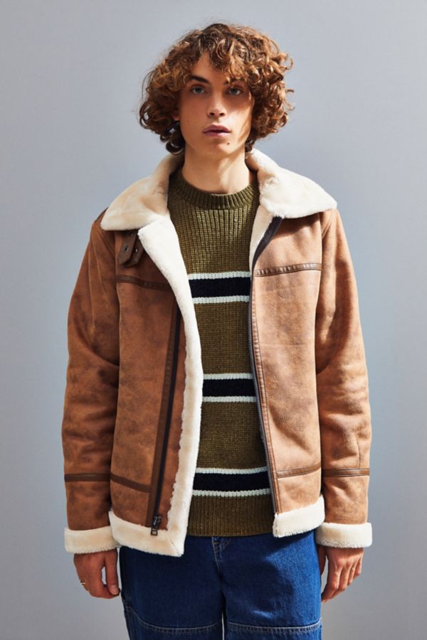 UO Faux Shearling Aviator Jacket | Urban Outfitters