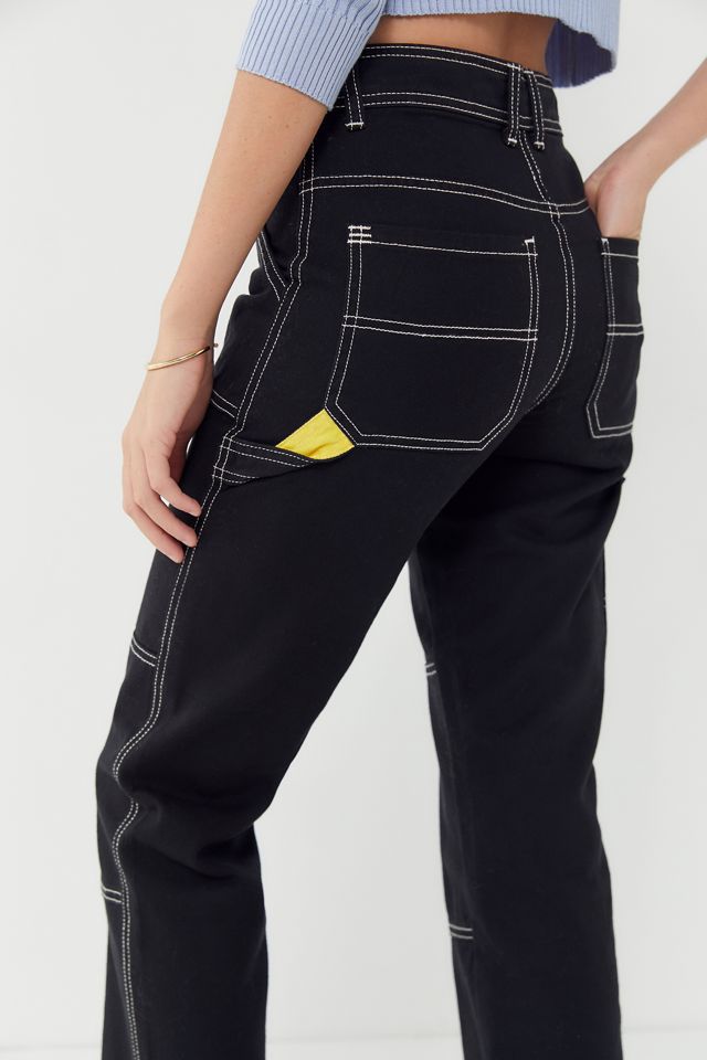 BDG Maura Contrast Stitch Cropped Utility Jean | Urban Outfitters