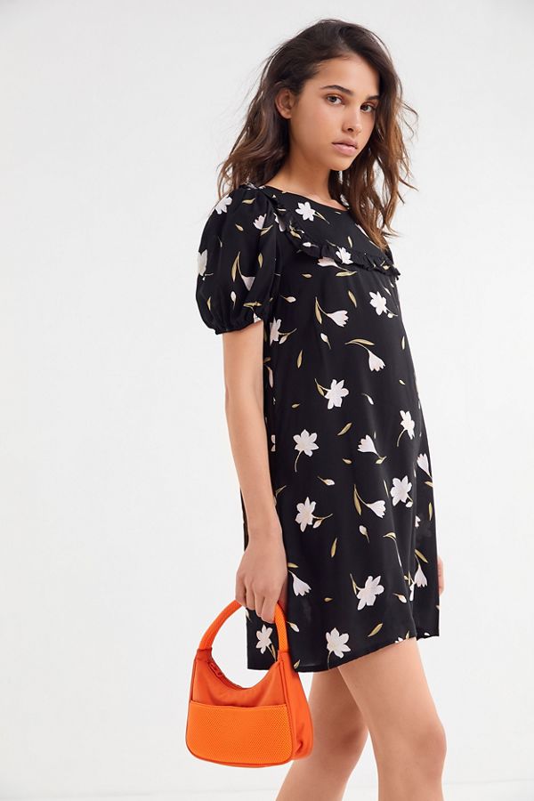 UO Everly Floral Puff Sleeve Babydoll Dress Urban Outfitters