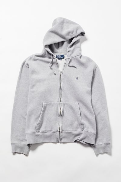 polo ralph lauren grey zip up hoodie