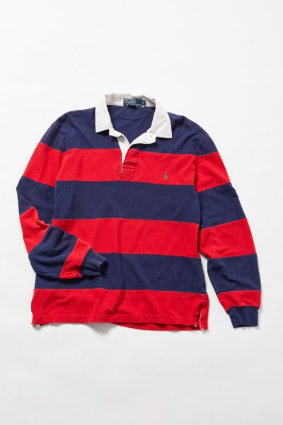 ralph lauren red and blue rugby shirt