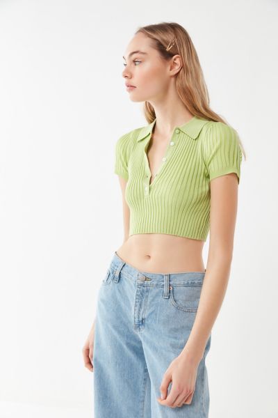 cropped collared polo shirt