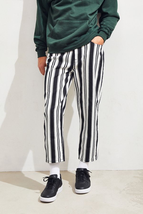BDG Black Stripe Straight Cropped Jean | Urban Outfitters