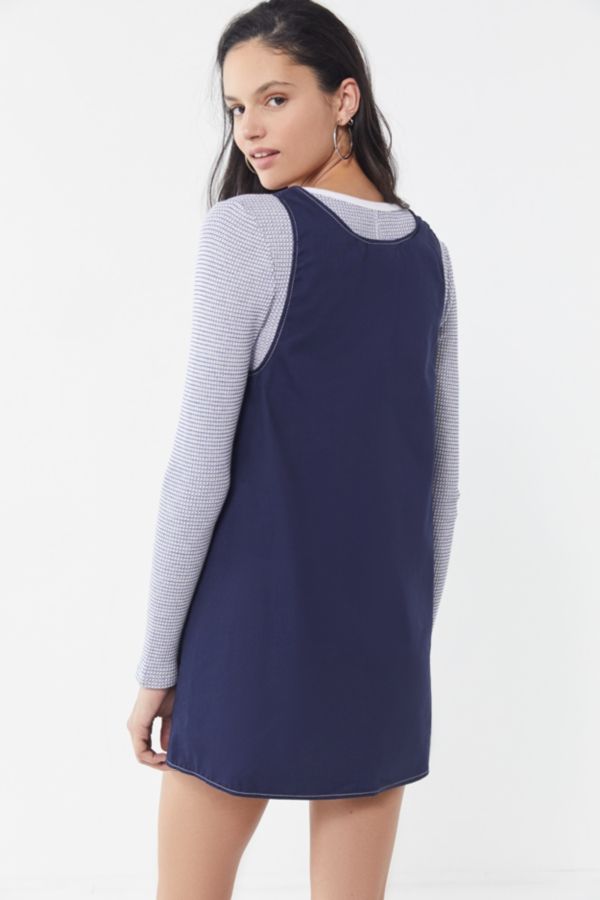 Urban Renewal Remnants Twill SideButton Shift Dress Urban Outfitters