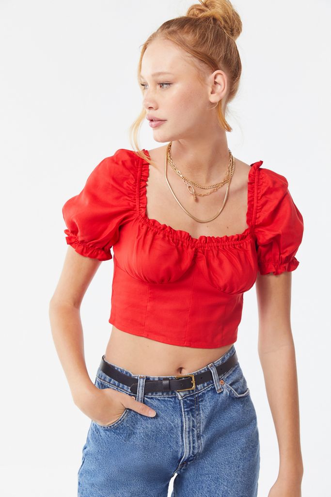 Finders Keepers Aranciata Bustier Cropped Top | Urban Outfitters