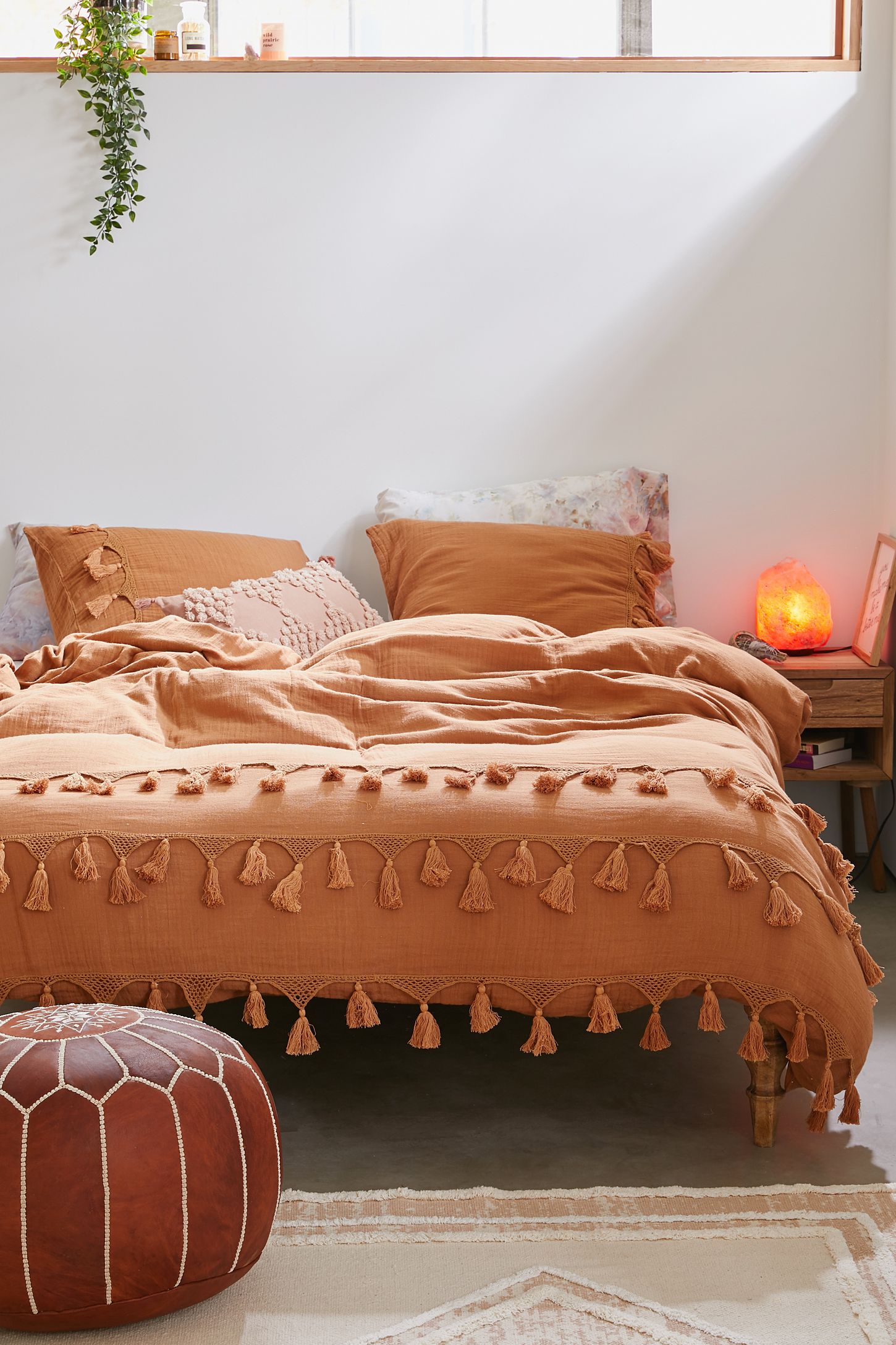 Bungalow Netted Trim Rust Duvet Cover Urban Outfitters Canada