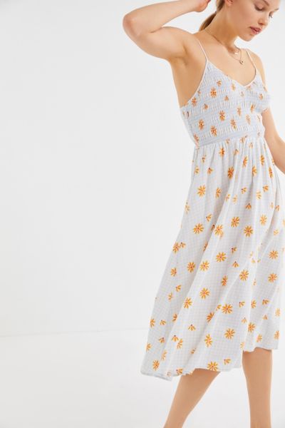 uo ember smocked midi dress