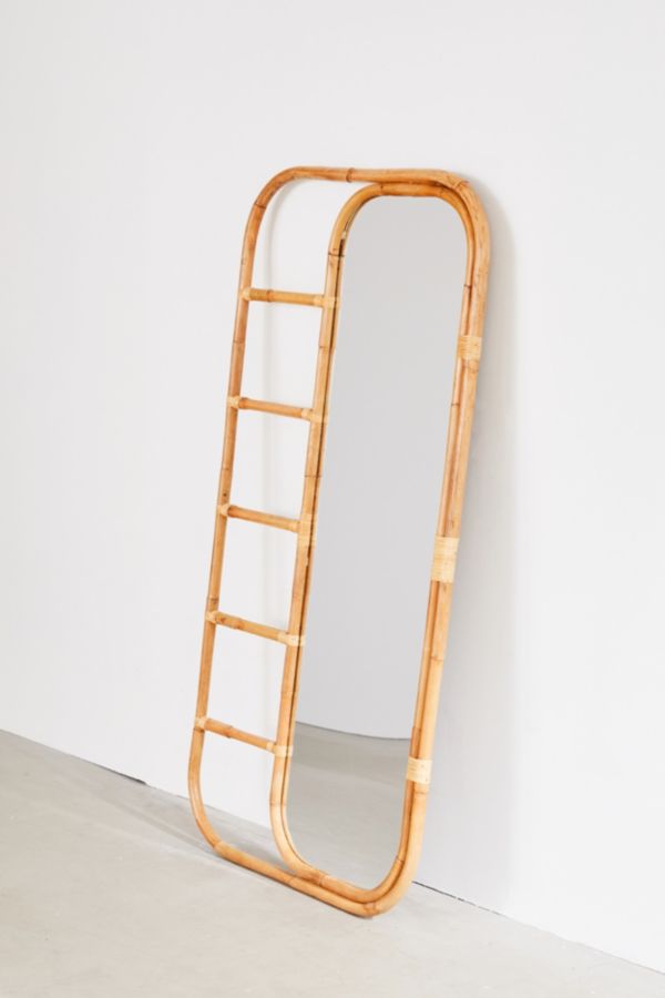 Slide View: 3: Ria Leaning Rattan Mirror