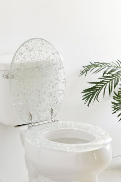 silver toilet seat cover