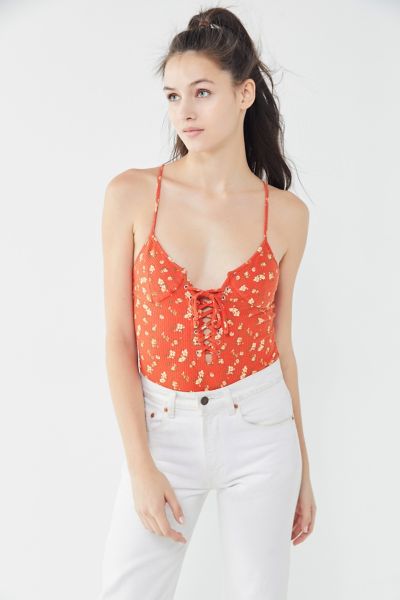 Out From Under Lorena Lace-Up Bodysuit | Urban Outfitters Canada