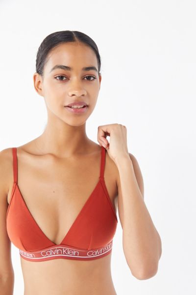 red calvin klein triangle bra