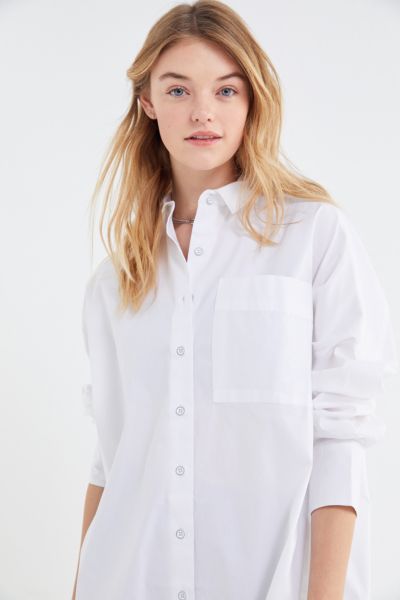 UO Juni Button-Down Tunic Shirt | Urban Outfitters