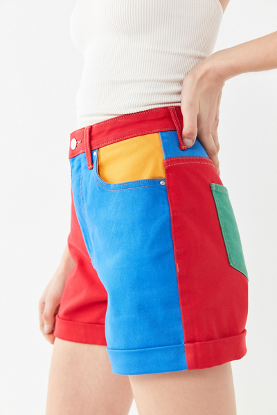 guess color block shorts