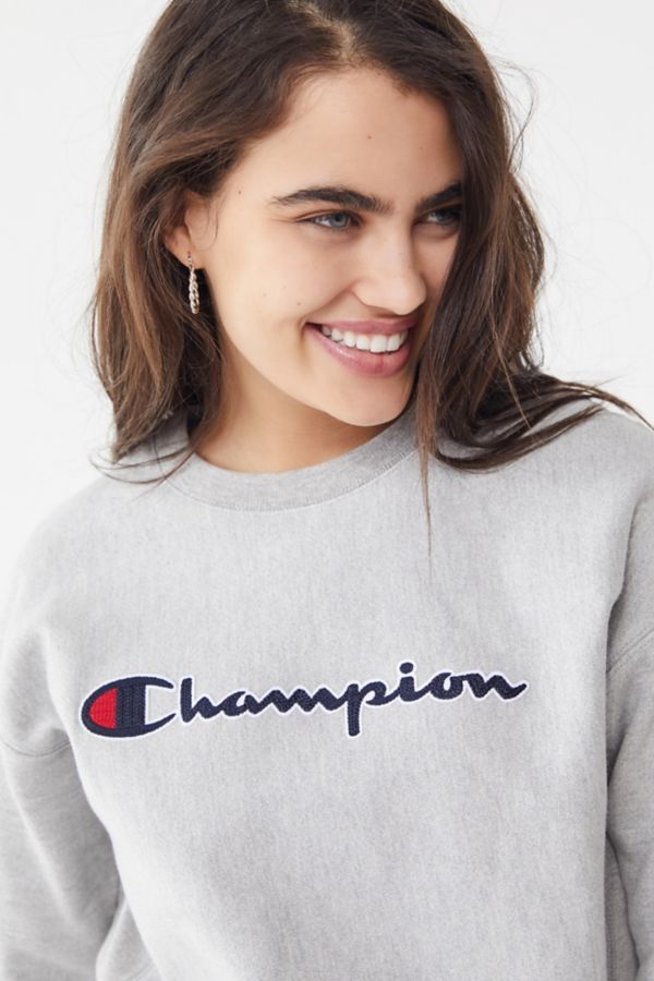 Champion Script Crew-Neck Sweatshirt | Urban Outfitters