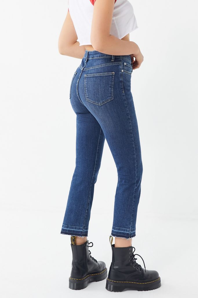 cropped kick flare jeans