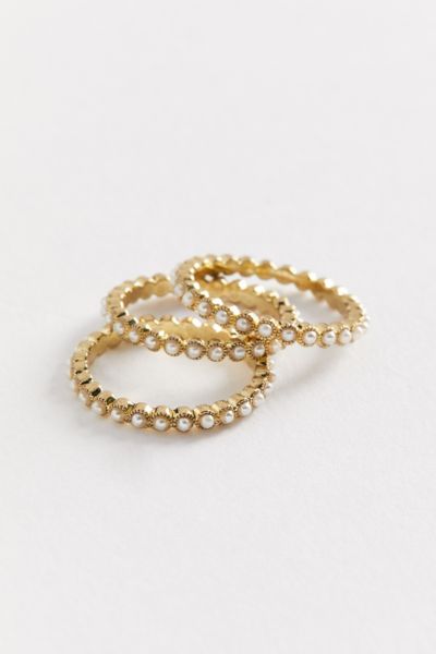 Luv Aj Bezel Pearl Ring Set | Urban Outfitters