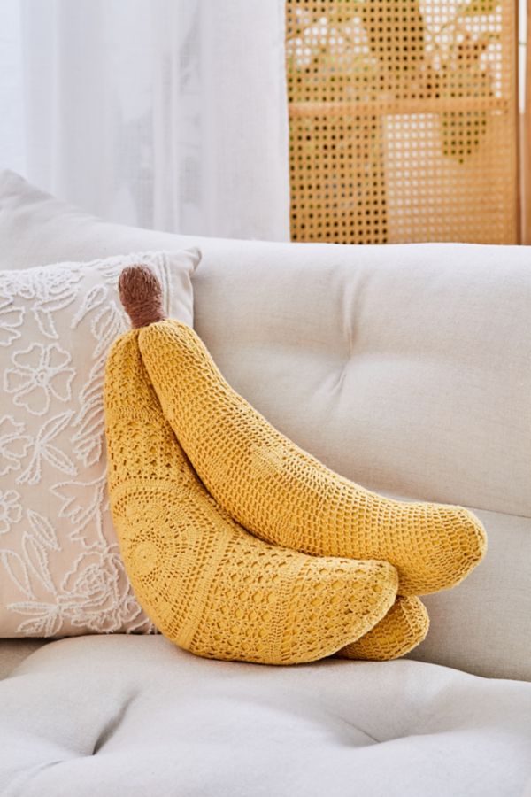 Crochet Bananas Throw Pillow Urban Outfitters Canada