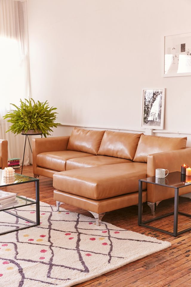 Chamberlin Recycled Leather Sectional, Brown Leather Sectional Sofa