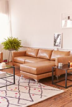 Slide View: 1: Chamberlin Recycled Leather Sectional Sofa