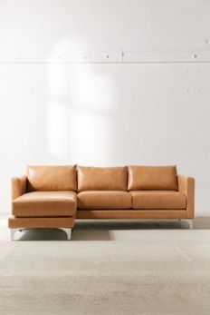 Slide View: 2: Chamberlin Recycled Leather Sectional Sofa