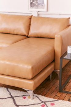 Slide View: 5: Chamberlin Recycled Leather Sectional Sofa