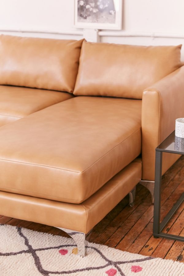 Slide View: 5: Chamberlin Recycled Leather Sectional Sofa