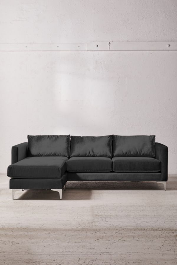 Slide View: 2: Chamberlin Velvet Sectional Sofa