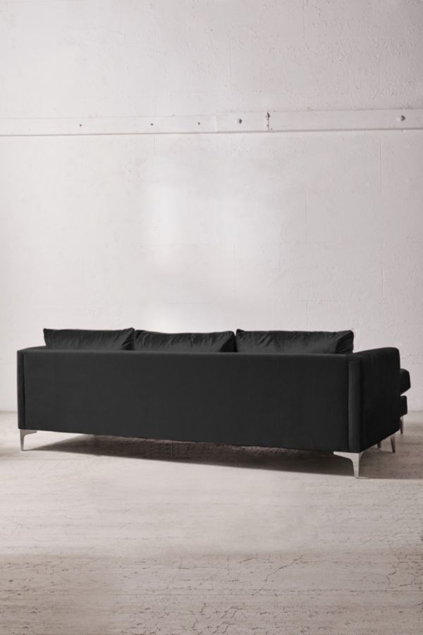 Slide View: 3: Chamberlin Velvet Sectional Sofa