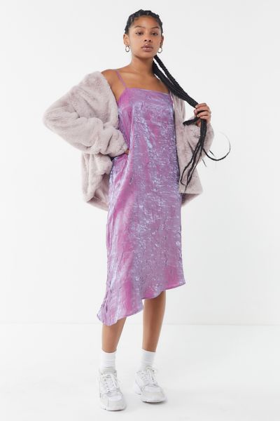 iridescent slip dress